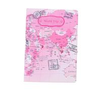 Yardenfun Funda para Pasaporte Mapa del Mundo Portátil De Cuero Sintético para Tarjetas De Embarque para Viajes Internacionales