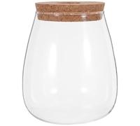 Yardenfun Jarrón Hidropónico Grande de Vidrio para Plantas de Interior con Tapón de Corcho Perforado y Soporte de Bambú, Contenedor de Propagación de Agua para Esquejes, Estación