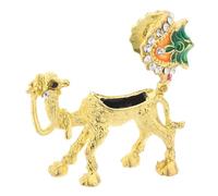 Yardenfun Joyero de con Incrustaciones de Caja Decorativa Étnica con Bisagra para Anillos Pendientes y Collares Organizador de Joyas con Figura Simbólica para Regalo y Colección