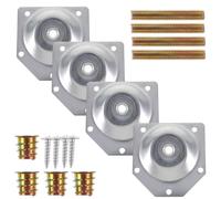Yardenfun Juego de 4 Piezas de Soporte para Patas de Muebles de Madera Maciza en Ángulo, Almohadillas de Conexión de Hierro en Color Plata para Muebles de Dormitorio
