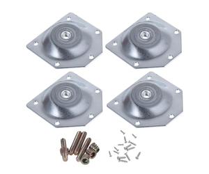 Yardenfun Juego de 6 Conectores Prácticos para Patas de Mesa, Placas de Hierro Biselado de 70x67x1,2 Mm, Almohadillas y Juntas Plateadas para Fijadores de Patas, Adecuado para Montaje