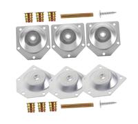 Yardenfun Juego de 6 Extensores para Patas de Muebles de Hierro Biselado 70X67X12Mm con Tornillos y Tuercas Soporte Ajustable para Sofá Mesa y Silla Elevadores para Patas de Escritorio