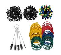 Yardenfun Kit de Accesorios para Máquina de Tatuajes Bandas de Goma y Alfiletero de Silicona, Juego de Limpieza para Boquillas y Agujas, Material de Caucho y Silicona