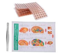 Yardenfun Kit de Parches de Acupresión Auricular 1200 Piezas 600 Pegatinas 600 Cuentas con Pinzas y Guía de Puntos de Acupuntura para Masaje de Orejas y Alivio del Estrés