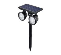 Yardenfun Lámpara Solar para Exteriores Sensor de Inducción Corporal Doble Cabezal LED Blanco Luz Ajustable para Jardín Césped y Terraza 1 Unidad