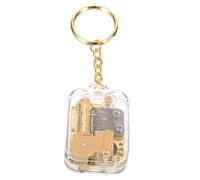 Yardenfun Llavero Caja Musical Miniatura Sin Batería con Mecanismo Manual Colgante Acrílico y Metal Regalo Creativo para Amantes Música y Viajeros Bolsa De Mano y Bolsillo