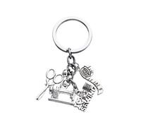 Yardenfun Llavero Creativo De Llaves Con Diseño De Máquina De Coser Tijeras y Regla Colgante Ornamental Resistente Para Manualidades y Uso Diario