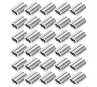 Yardenfun Manguito de Engarce de Aleación de Aluminio Doble Orificio 3 Mm, 200 Piezas, Conector Ovalado para Cable de Acero, Accesorio Industrial para Sujeción y Pesca