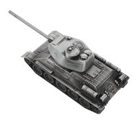 Yardenfun Modelo de Tanque de Aleación de Metal Plateado de 7 Pulgadas, Escultura Decorativa Realista para Escritorio y Estantería, Adorno Militar Coleccionable para Oficina y Hogar
