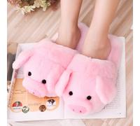 Yardenfun Pantuflas de Peluche de Cerdo Rosa Antideslizantes para Mujer Cálidas para Invierno Talla Única 35-38 Cómodas para Uso Interior en Casa y Dormitorio