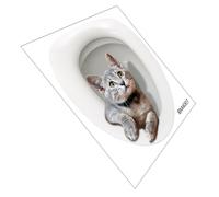 Yardenfun Pegatina Adhesiva para Tapa de Inodoro con Diseño de Gato Decorativo Fácil de Instalar y Quitar para Baños y Aseos Públicos
