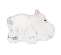 Yardenfun Pequeña Estatua de Hipopótamo de Cristal: Pisapapeles Decorativo - Mini Hipopótamo Coleccionable - Figura de Cristal en Miniatura para Decorar La Repisa de La Chimenea, Color Rosa