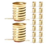 Yardenfun Portalámparas E10 de Cobre Amarillo Base de Rosca para Bombillas LED Pequeñas 30 Piezas Soporte para Tornillo E10 Base Compacta para Iluminación en Hogar y Tienda