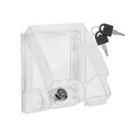 Yardenfun Protector de enchufes impermeable | Tapa de enchufe con cerradura para baño y cocina | Caja de pared antisalpicaduras para interruptor tipo 86, transparente