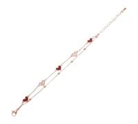 Yardenfun Pulsera Doble Capa con Colgante de Corazón Ajustable para Mujer Pulsera Moderna con Charm de Corazón Grueso Diseño Elegante de Nácar Vintage para Fiestas y Regalos de San Valentín