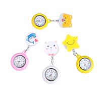 Yardenfun Relojes De Enfermera Colgantes Extensibles De Bolsillo, Aleación y Vidrio, 4 Unidades, para Personal Médico y Estudiantes, Diseño Práctico y Compacto