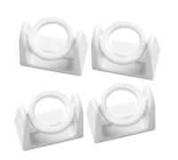 Yardenfun Soportes Adhesivos 4 Piezas para Barras de Cortina de Ducha en Abs Blanco Gancho Giratorio Protección de Pared sin Perforaciones para Baño y Cocina