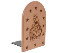 Yardenfun Sujetalibros Decorativo de Madera Maciza Estilo Rústico Estatua Virgen María para Altar y Oficina 1 Pieza en Color Original Adecuado para Decoración Cristiana y Hogar