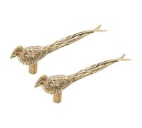 Yardenfun Tiradores de Puerta de Latón Vintage Diseño de Pájaro Largo, 2 Piezas, Manijas para Armarios y Cajones, Tirones Decorativos para Muebles de Cocina y Hogar, Acabado