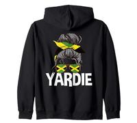 Yardie Jamaica Girl Moño de Pelo desordenado Mujer jamaicana Orgullo Sudadera con Capucha