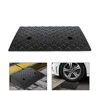 YARDIN Juego de 2 rampas para bordillos, portátiles, de goma, para coche, motocicleta, silla de ruedas, enrollables, color negro