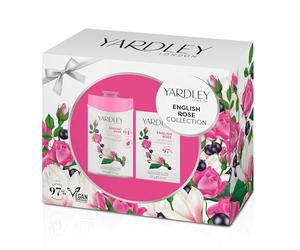 Yardley London Body Powder & Soap Collection - Aromas de rosa inglesa, cuidado diario de la piel floral, set de regalo de lujo vegano para mujeres