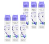 Yardley London English Lavender Body Spray, Floral Mist, 6x 75ml | Floral Body Mist with Notes of Geranium and Jasmine, Calming Lavender Scent, 95% Natural, Vegan and Cruelty Free