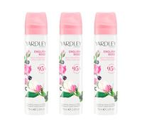 Yardley London English Rose Body Spray, Floral Mist, 3x 75ml | Floral Body Mist with Notes of Magnolia, Violet and Classic Fresh Rose, 95% Natural, Vegan and Cruelty Free, UK Made