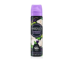 Yardley London Gardenia & Cassis Body Spray para mujer con notas afrutadas de cassis y cremosas notas de gardenia, un delicado aroma floral para momentos frescos del día a día - 75 ml