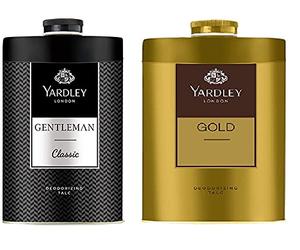 Yardley London -Gentleman + Gold -Deodorizing Perfumed Talcum Powder Desgined for Men 250g pack of 2pc