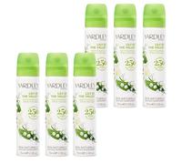Yardley London Lily of the Valley, Spray Corporal Floral para Mujer con Notas de Pera y Fresia, Delicado Perfume de Lirio para Mujer 6 x 75ml