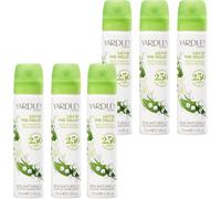 Yardley London Lily of the Valley, Spray corporal floral para mujeres, notas de pera y fresia, vegano, sin crueldad, 95% natural, 6 x 75ml