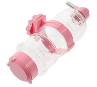 Yardwe 1 Juego alimentador automático de Agua Rata Jarra de Agua Pararse hidro Mini Bebedero Hamster Bebedero automatico comedero Colgante Soporte de Agua de hámster el plastico Rosa
