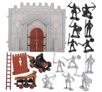 Yardwe 1 Juego Conjunto Castillo con Soldados Miniatura Figuritas Vehículos de Guerra Desarrollo y Diversión