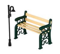 Yardwe 1 Juego De Banco En Miniatura Silla De Calle De Pueblo Decoración De Casa De Juegos Accesorios Luces Silla De Casa De Muñecas Mini Muebles para Casa De Muñecas Jardín Al