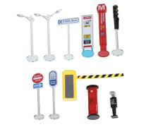 Yardwe 1 Juego instalaciones de Transporte en Miniatura semáforo para Estera Juguete Educativo de tráfico Juguete de tráfico para Mesa de Arena Señales de tráfico Juguetes AbS