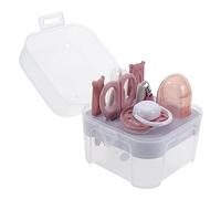 Yardwe 1 Juego juego de cortauñas para bebé tijeras aseo herramientas kit de uñas herramienta de cuidado de uñas para bebé herramienta para el cuidado de las uñas del bebé Metal rosa
