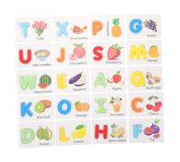 Yardwe 1 Juego Tarjetas con Imágenes De Juguetes Juego De Correspondencias Actividades De Aprendizaje para Pequeños Alfabeto Tarjetas Juguetes Tarjetas Flash De Letras De Madera