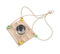 Yardwe 1 Juego Taza De Comida para Loros Jaula Pájaros Juguetes Perchas para Pájaros Hamaca Colibrí Alimentador Puesto De Juego para Loros Comedero para Pájaros Columpio De Loro De Madera