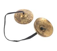 Yardwe 1 Par Campana de latón campana espiritual timbre de llamada campana de oso mono aplaudiendo con címbalos campanas de oso para caminatas campana de mano cobre Golden