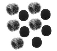 Yardwe 10 Fundas para Micrófono de Solapa Espuma y Felpa Ligera, Protección contra Viento para Grabaciones al Aire Libre, Pack de 10 Unidades Negras