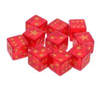 Yardwe 10 Piezas Dados De Estrella De Cinco Puntas Dados De Juego De Dados LRC Dados De Dados Juego De Pin De Fiesta De Graduación Dados Cuadrados Dados De Oro Rojo Resina