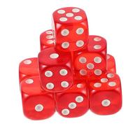 Yardwe 10 Piezas Dados Transparentes Fiesta Juego Dados Poliédricos Dados De Entretenimiento Aprendiendo Cubos De Bolsillo Dices Dados De Varios Lados Dados De Números Acrílico Rojo
