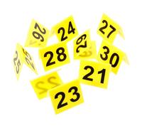 Yardwe 10 Piezas Marcador de Número Triangular Acrílico Amarillo para Escena de Crimen, Señal de Mesa Simple de Usar y Multipropósito para Fiesta Temática