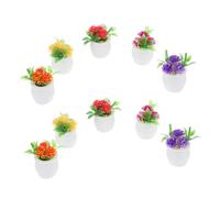 Yardwe 10 Piezas Mini Planta En Maceta De Simulación Plantas Casa De Muñecas Realista Diminuto Interior Miniaturas Follaje Micro Artificial Conformado Falso Casas Decoración El Plastico