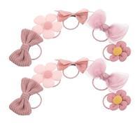 Yardwe 10 Unidades Coleteros Elásticos para Perros Pequeños, Lazos Rosas de Tela con Flores, Accesorios Pelo de Mascotas Delicados y Seguros, Ideales para Uso Diario y Obsequio para