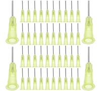 Yardwe 100 Agujas Dispensadoras de Punta Roma 20g para Trabajos Finos de Pegamento Industrial Resistencia al Desgaste y Cuerpo de Acero Inoxidable Amarillo