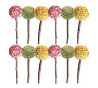 Yardwe 12 Palitos Masticables Naturales para Conejos y Cobayas Juguetes de Dentición Forma de Flor Kit de 12 Unidades Rosa Caléndula y Pasto Ideales para Salud Dental y