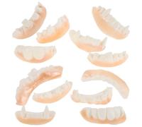 Yardwe 12 Piezas Colmillos de Halloween de PVC para Fiesta de Disfraces, Dientes Postizos Horror Beige para Cosplay y Fiesta de Halloween Varios Estilos