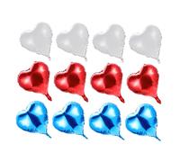 Yardwe 12 piezas Globos Corazón de Aluminio para Decoración de Fiesta Julio Pack de Blanco Rojo Azul para Celebraciones